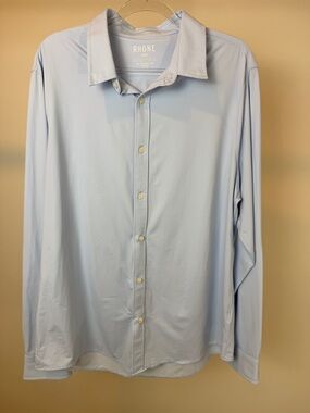 RHONE Light Blue Long-Sleeve Button-Down Shirt
